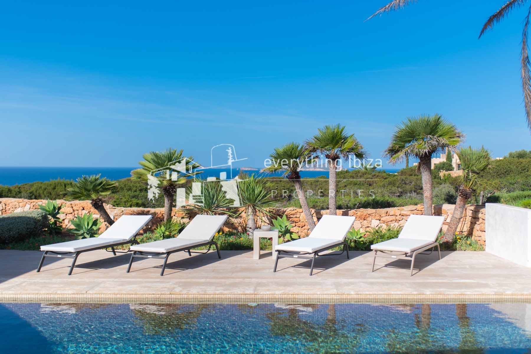 Contemporary elegance meets coastal luxury in this stunning sea-view villa with pool in Ibiza