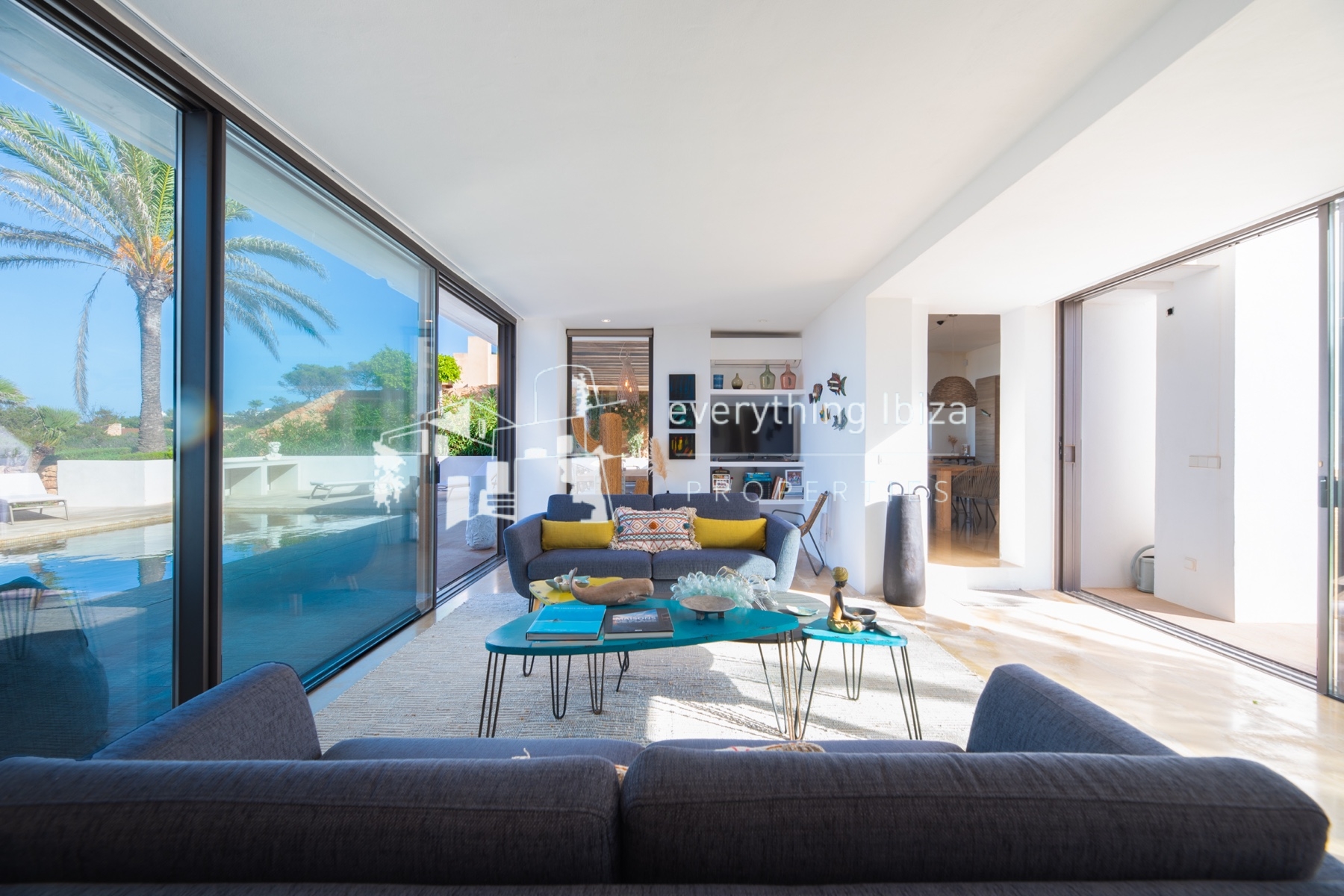 Contemporary elegance meets coastal luxury in this stunning sea-view villa with pool in Ibiza