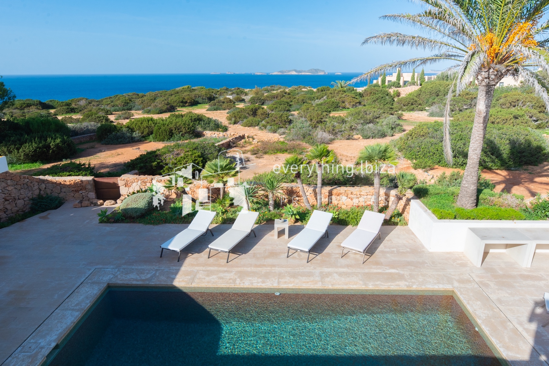 Contemporary elegance meets coastal luxury in this stunning sea-view villa with pool in Ibiza