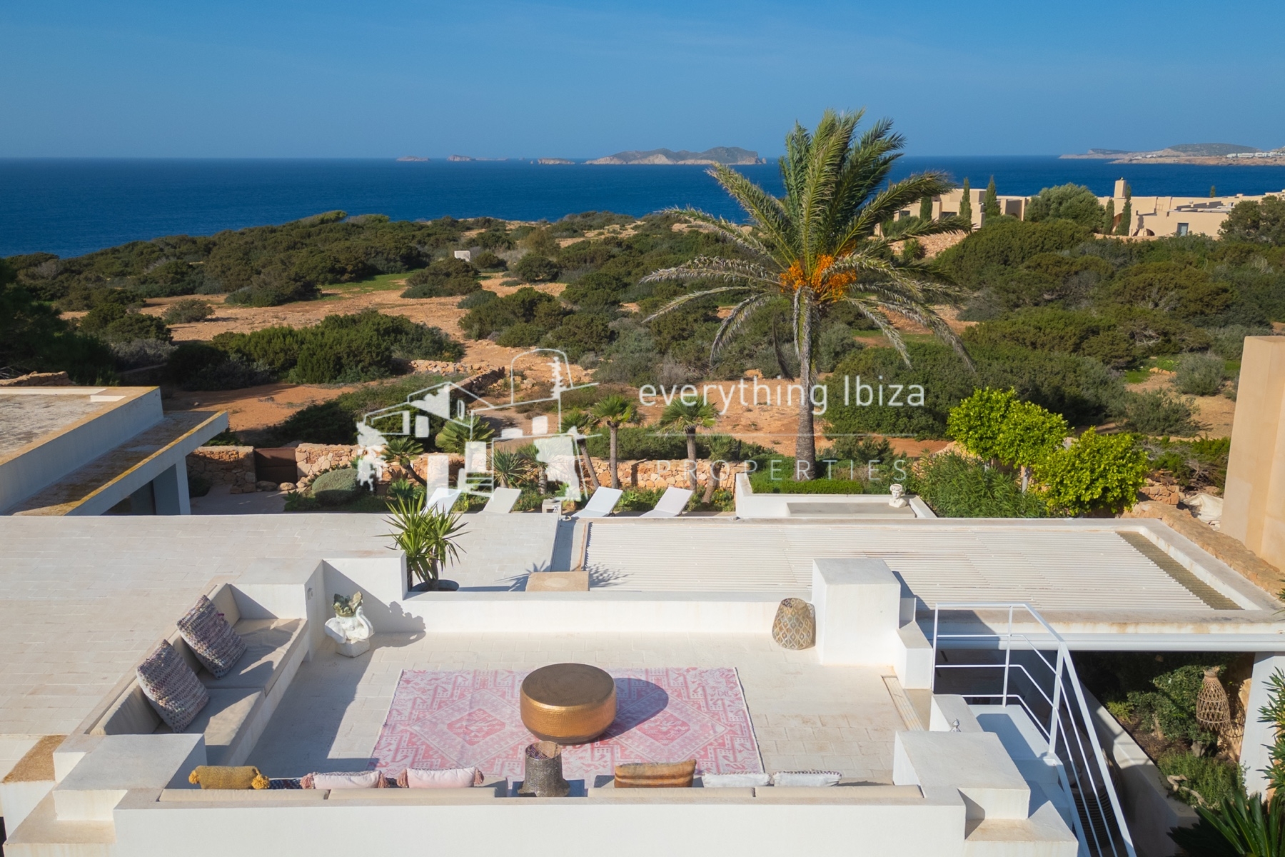 Contemporary elegance meets coastal luxury in this stunning sea-view villa with pool in Ibiza