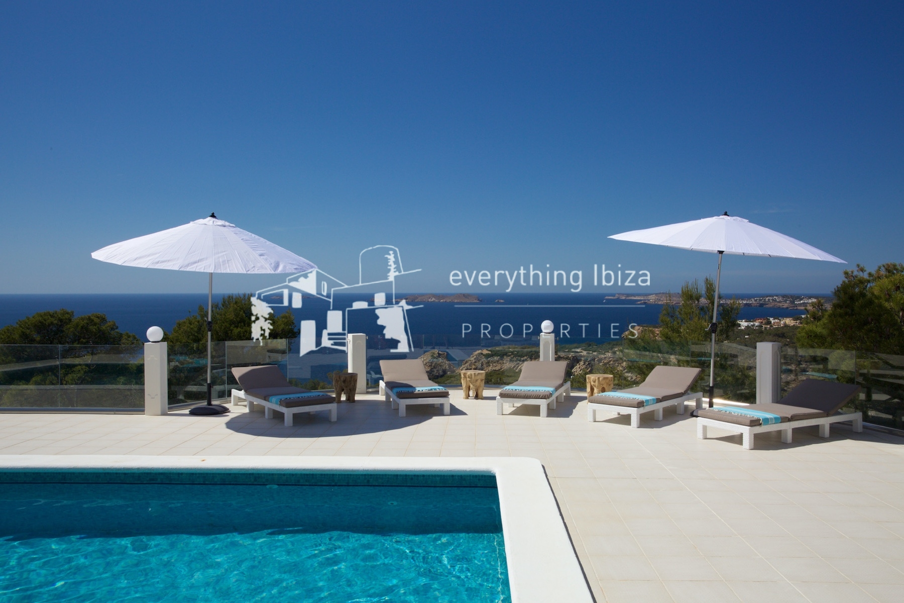 A Magnificent Elevated Villa with Private Pool Offering Stunning Sea and Sunset Views - for sale by everything ibiza Properties - ref. 1883