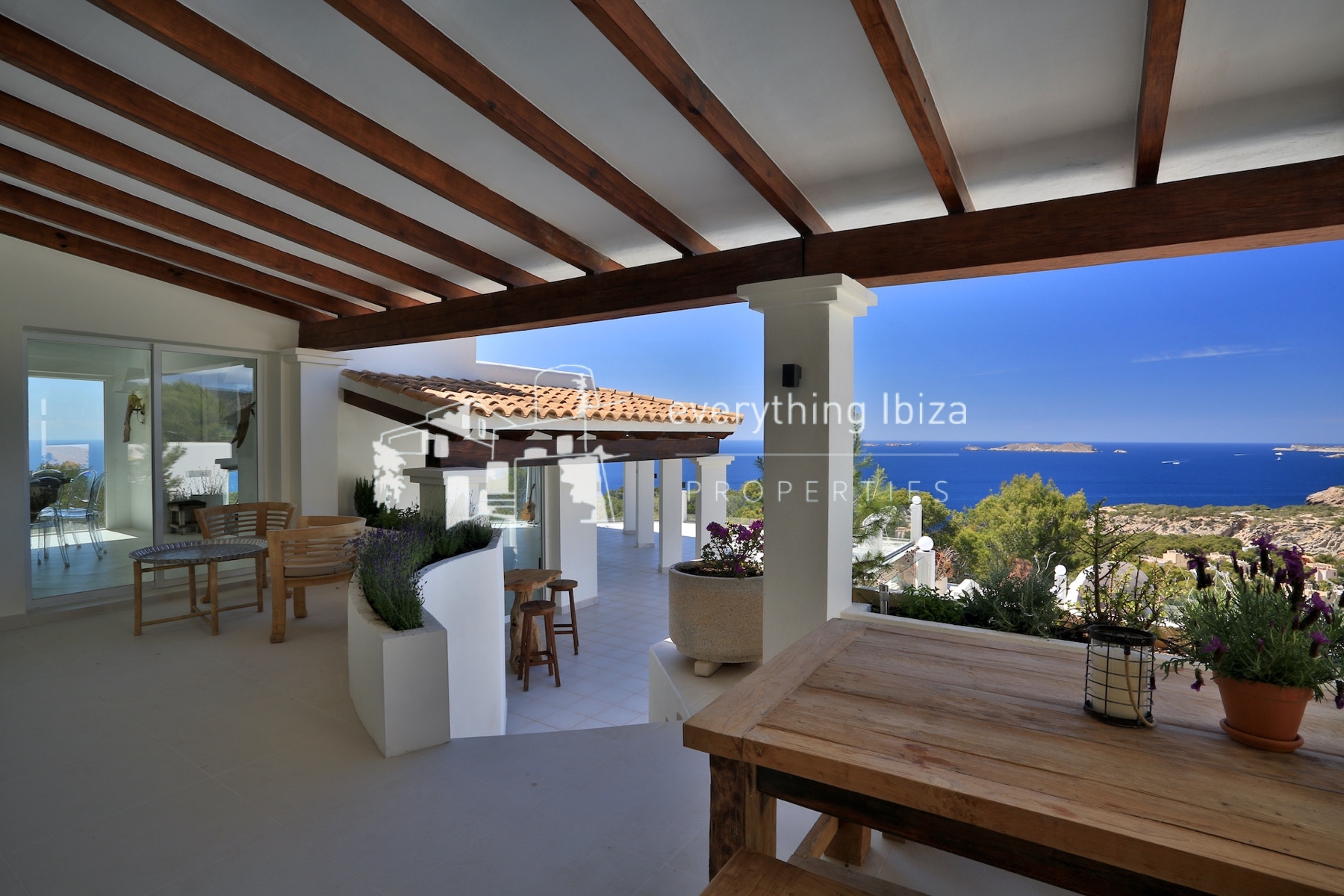 A Magnificent Elevated Villa with Private Pool Offering Stunning Sea and Sunset Views - for sale by everything ibiza Properties - ref. 1883